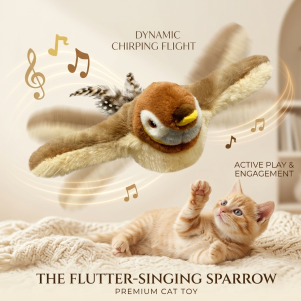 Interactive Cat Toy Bird with Flapping Wings & Chirping Sound